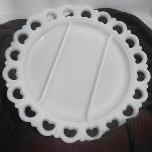 Anchor Hocking White Plate with Heart Cutouts